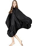 WM BEAUTY Hair Cutting Salon Cape Hair Styling Cape with Snap Closure 58x50 Inches Water Repellent Black