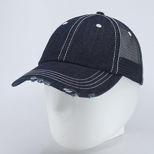 Image of The Vintage Year Distressed Cotton Unstructured Soft Mesh Breathable Adjustable Dirty Wash Dad Hat Trucker Baseball Cap