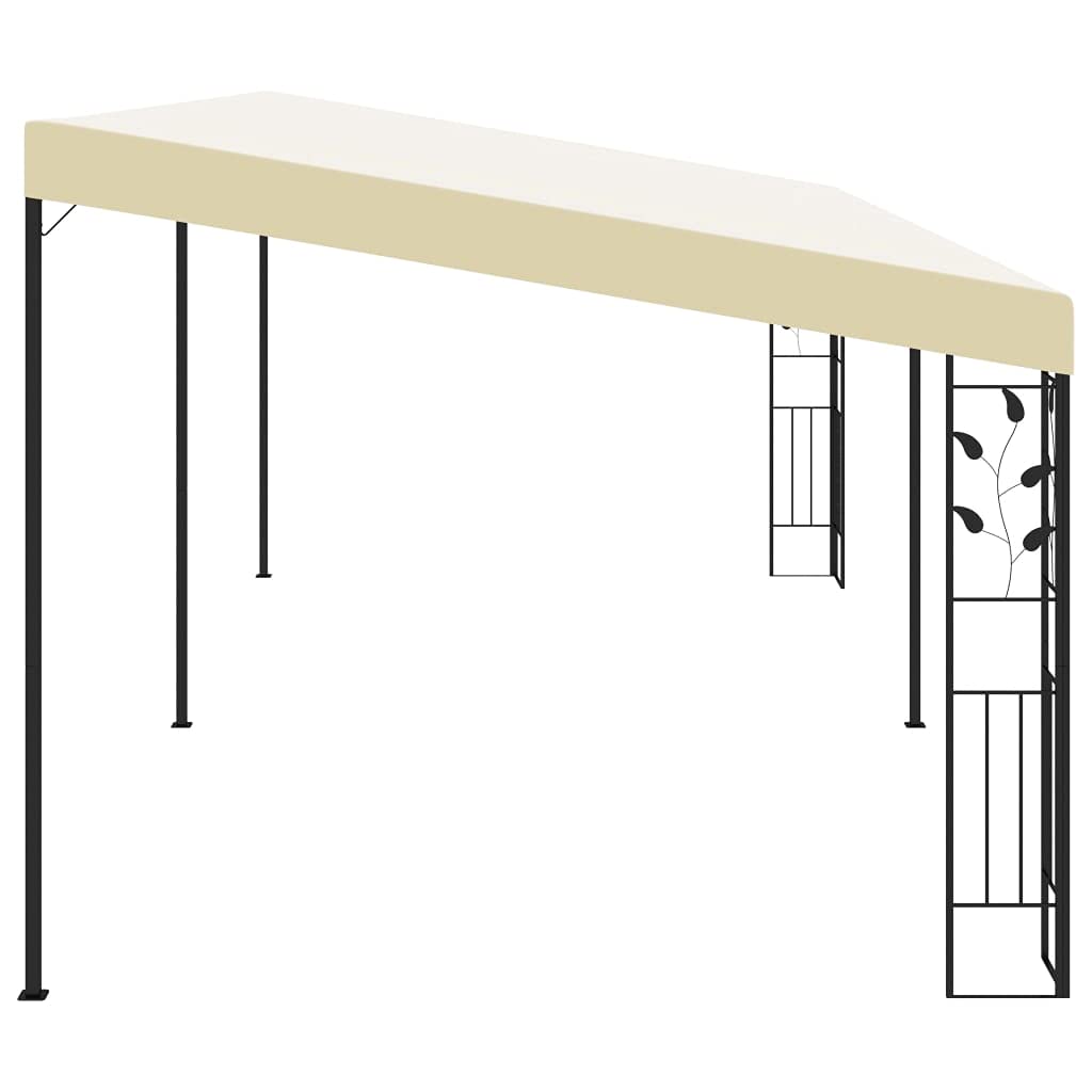 Gazebo a Parete 6x3x2,5 m Crema,Gazebo Pergola Con Telo Impermeabile Richiudibile E Struttura Rettangolare In Acciaio Inossidabile Ad Alta Densità, Per Arredo Giardino, Terrazzo e Attività Comme