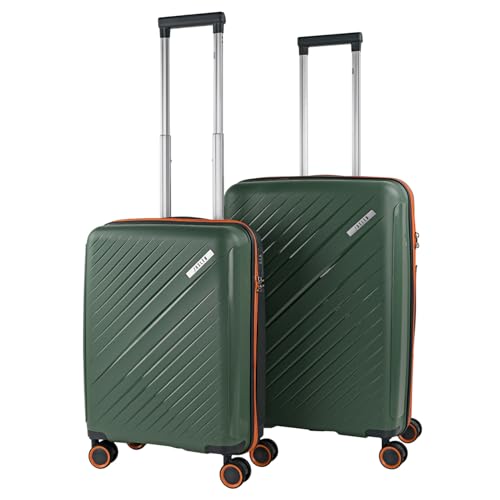 Jaslen - Juego De Maletas De Viaje Rígidas Cabina Mediana Grande Ligeras con Ruedas 360º Conjunto Equipaje con Candado de Combinacion TSA Set Ideal para Viajeros Exigentes. Extensible, Kaki