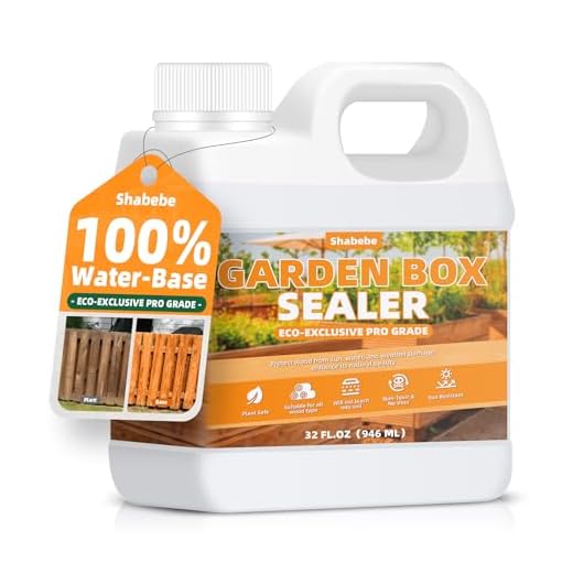 Shabebe Garden Box Sealer 32OZ/946ML, Non-Toxic & Plant-Safe Waterproofing Wood Sealer for Raised Garden Beds, Planters & Pet Shelters, Long-Lasting Protection Against Water, Sun & Weather Damage