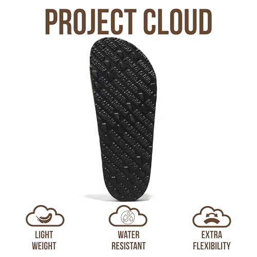 Image of Project Cloud 100% Genuine Leather Sandals Women Dressy Beach Essentials Slides for Women Footwear - Lightweight with Memory Foam Insole Sandals for Women 2026 - Womens Slides