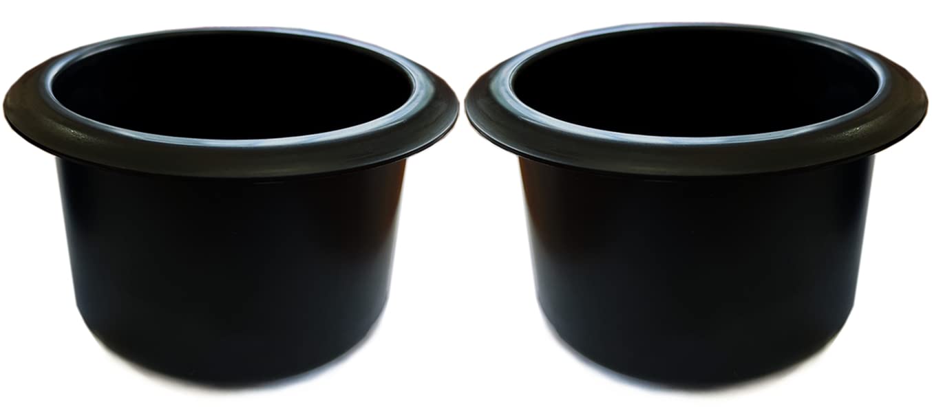 Quluxe Lot de 4 porte-gobelets de rechange en plastique noir pour canapé, voiture, bureau, bateau - 28 x 27 x 11 cm