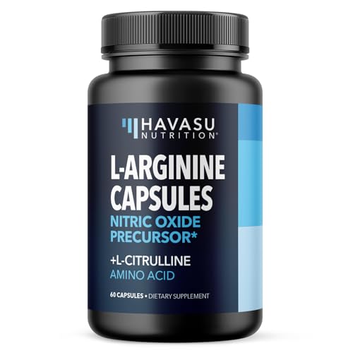 L-Arginine Capsules with L-Citrulline - Nitric Oxide Supplement - L Arginine and L Citrulline Blend - 60 Count - Vegan, Non-GMO Capsules for Performance, Endurance and Muscle Support - 1 Month Supply