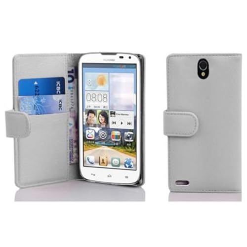 Cadorabo Custodia Libro per Huawei ASCEND G610 in BIANCO FLOREALE - con Vani di Carte e Funzione Stand di Similpelle Strutturata - Portafoglio Cover Case Wallet Book Etui Protezione