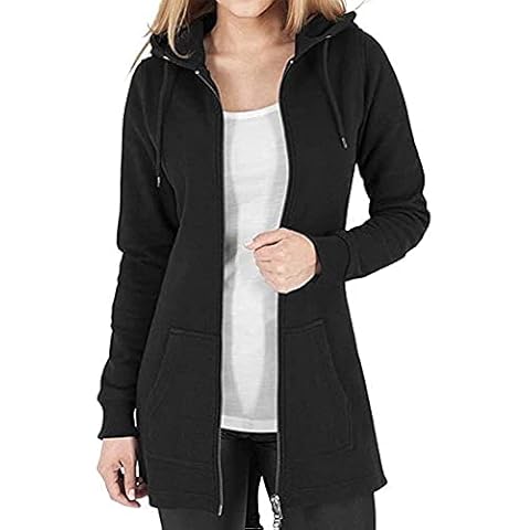 CMTOP Women's Hoodies Full-Zip Up Sweatshirts Jumpers for Women Fleece Hooded Outerwear Hoody Women Tops With Drawstring with 2 Pockets Jumpers Long Sleeve Tops Color Block Sweater Cotton Black Cover