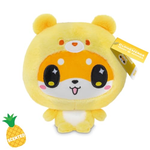 TeeTurtle Shiba Inu Plush Toy - 5-Inch Pineapple Cake Scented
