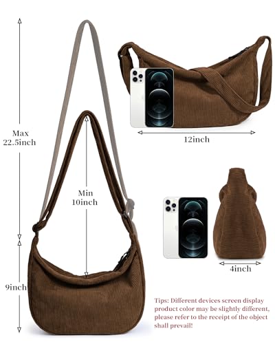 Image of Crossbody Crescent Bag for Women Men Trendy, Crescent Sling Bag with Adjustable Strap, 2 Zippers Lightweight