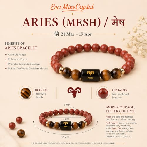 Image of Zodiac Crystal Bracelet with Raw Selenite Plate for Men & Women | Aries, Taurus, Gemini, Cancer, Leo, Virgo, Libra, Scorpio, Sagittarius, Capricorn, Aquarius & Pisces Rashi Bracelet | Astrology Healing Crystal Gift