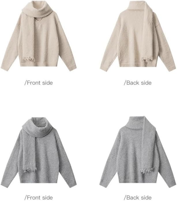 Winter Thickened Polyester Outdoor Warm Knitted Sweater for Women