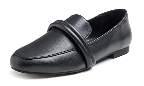 Image of FEVERSOLE Women's Fashion Dress Comfort Low Heel Office Penny Loafer Flats