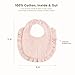 Konssy Muslin Baby Bibs for Girls – Soft 100% Cotton Drool Bibs, Ruffle Trim for Newborns & Toddlers 0-36 Months 3-Pack