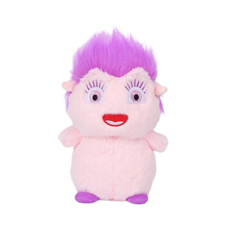 Bibble Plushies, Purple Hair Kawaii Chubby Elf Plush Doll, Super Soft Hit Animated Movie Character Plush Toy, Creative Role Throw Pillow, Funny Cute Home Decor Collectibles Stuffed Toys (Pink)