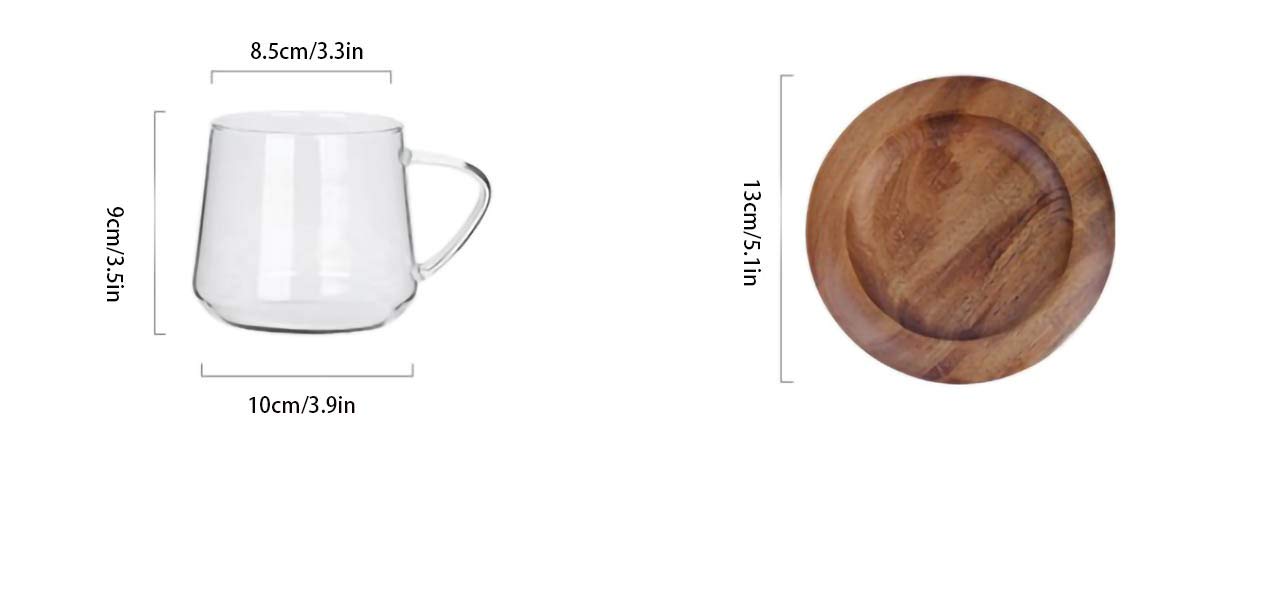 Tasse À Thé en Verre, Tasse À Café en Borosilicate De Haute Qualité, Tasse À Café De Haute Qualité Tasse Transparente Résistante Aux Hautes Températures-450ml||2Pcs