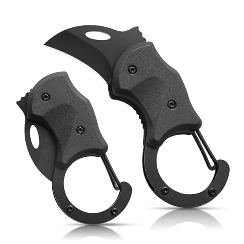 Image of VIRENKNIFE Folding Pocket Utility Knife,Small Pocket Knife with 1.38''Sharp Blade, EDC Knife for Men Women,Mini Keychain Box Cutter for Everyday Carry,Great Gift for Men (Black)