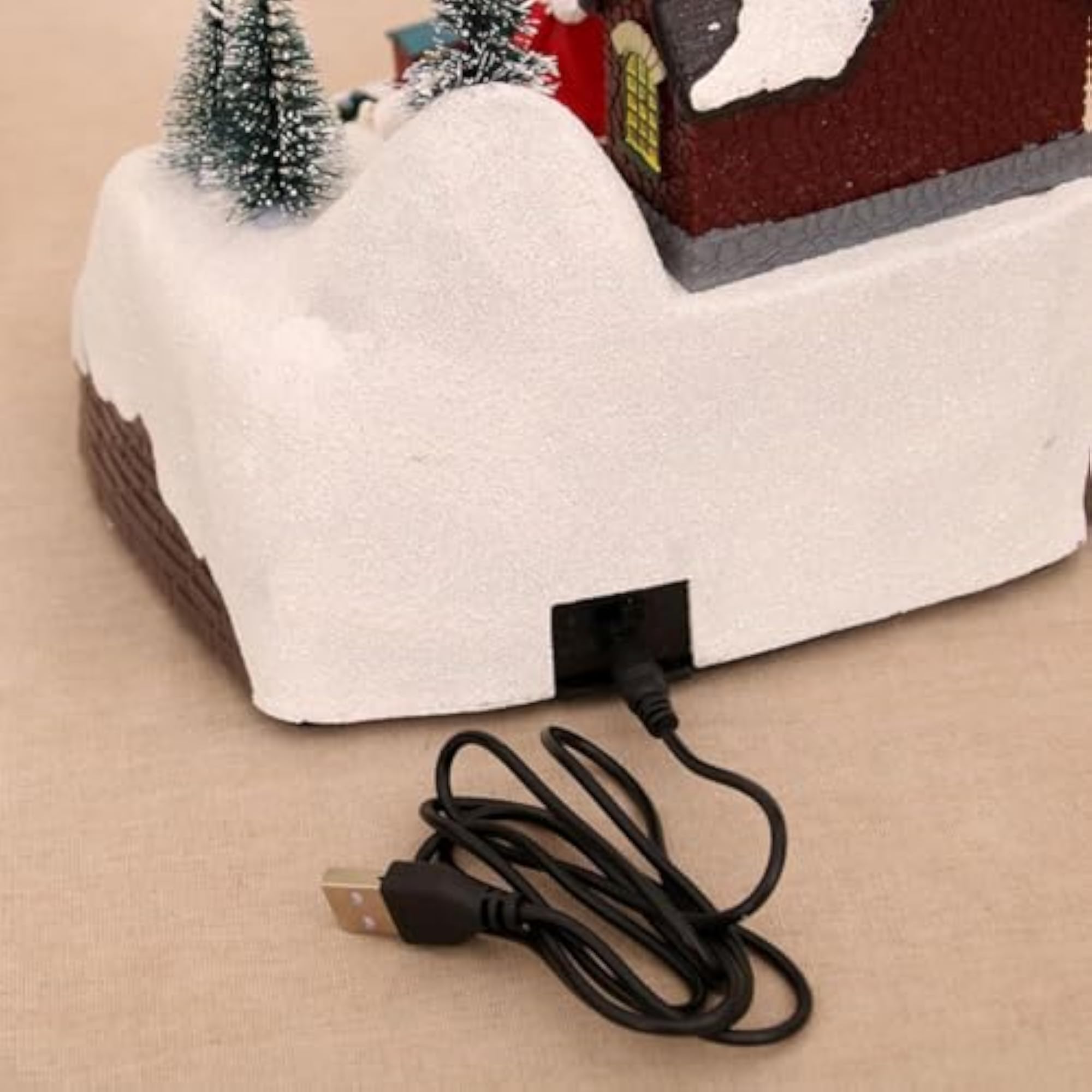 Lighted Christmas House Figurine for Living Room Shelf