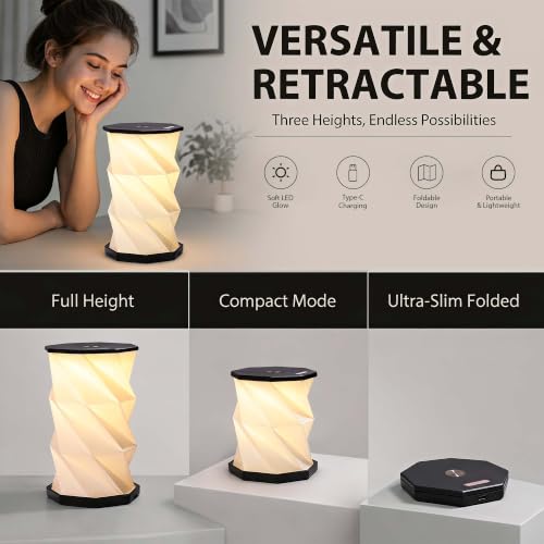ZBOLE Portable Foldable Table Lamp, Japanese Gift, Paper Lantern Lights - image 5