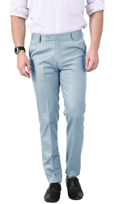 ad & av Men Formal Pant Men Regular Fit (Size-34) | Flat Front Solid Polyester Fabric Pant for Office, Formal and Casual Wear (Grey)-picture-20