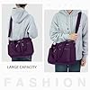 CALUOMATT Tote Bag for Women Canvas Tote Bags Handbags for Women Crossbody Bag with Multiple Pockets, Dark Purple #5