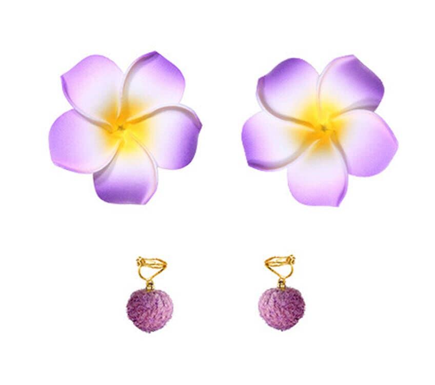 Vista 2 de QHQ-SHININGLIFI Isabela - Peluca de cosplay y tocado de flores y aretes para Encanto Anime Party Disfraz Accesorios de ropa pelo sintético negro