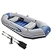 Blaues Fischerboot - Best Fishing Travel Navigation - Aufblasbares 3-Personen-Kajak-Angriffsboot-Set Mit Aluminiumrudern, Aufblasbarem Kissen Und Leistungsstarker Luft-Handpumpe - Angler Und Freizeit