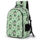 WECECE Cartable Th�me Saint-Patrick Scolaire Fille Primaire CP CE1 CE2 CM Th�me Saint-Patrick Sac � Dos Feuilles de Tr�fle Enfant Sac D'�cole Gar�on L�ger pour �cole, Voyage