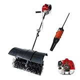 Tragbare Schneeräummaschine, 1200 W benzinbetriebene Kehrmaschine mit 55 cm extra breitem elektrischem Besen zum Kehren und Schneeschneen