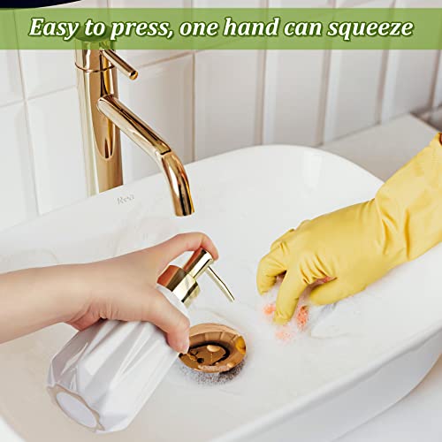 Image of 14OZ Hand Soap Dispenser for Bathroom and Kitchen, Ceramic (New White) | Refillable Hand Soap Dish Soap Dispenser, Great for Kitchen Sink, Liquid, Essential Oil & Lotion, Pump Dispenser Bottle