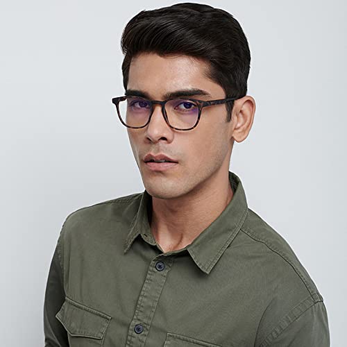 LENSKART BLU | Zero Power Bluecut & Antiglare Computer Eyeglasses | Brown Full Rim Square | For Men & Women | Large | LB E14058 - Image 5