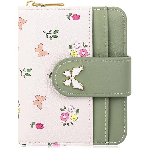 Image of Farcauo Womens Wallet Cute Small Wallets for Women Green Kawaii Butterfly Women's Wallet Card Wallets for Women Ladies