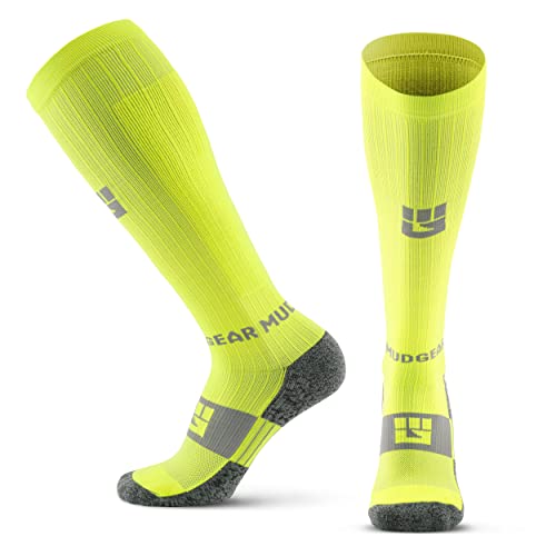 Image of MudGear Graduated Compression Socks, Durable, Sweat-Resistant OCR Performance Socks with Cushioned Footbed, Made in USA
