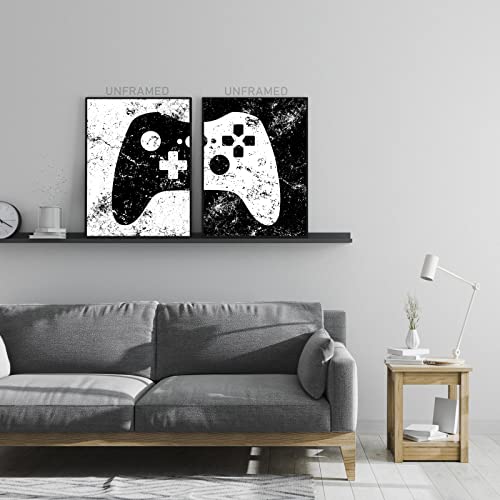 Video Game Wall Art Gaming Poster Black And White Pictures Gaming Wall Art Game Room Painting Game Controller Wall Art Boy Room Wall Decor Video Game Canvas For Playroom 12X16 Inch Set Of 2 Frameless #TOP3