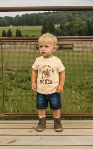Toddler Girl Boy 2nd Birthday T-Shirt This Ain't My First Rodeo Its My Second Short Sleeve Birthday Tees2
