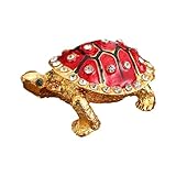 Genérico Caja de Joyas con Forma de Tortuga, Estilo Vintage y Fabricada en Metal, Cofre Decorativo para Organizar y Proteger Alhajas, Monedas y Accesorios en Dormitorio, Tocador o Salón (E)