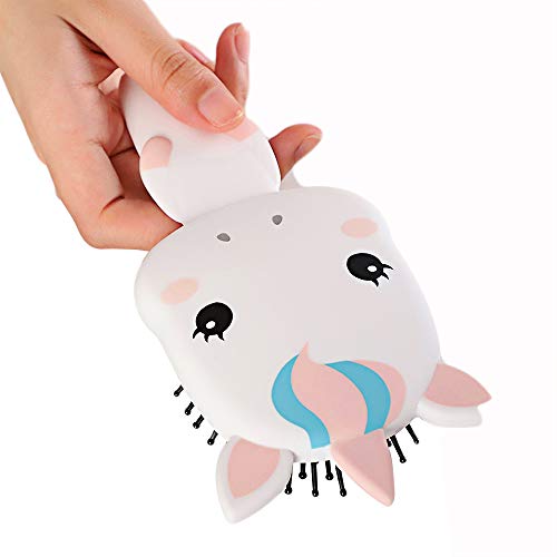 SYLC Children's Unicorn Hair Brush Set, Children's Comb And Children's Hair Brush，Detangling Hairbrush For Children，Easy Comfort Grip (Pink)