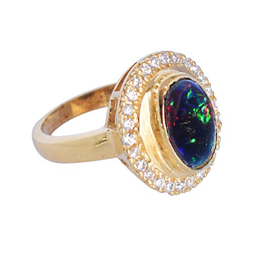 Bague opale noire et zircon cubique, le bijou cocktail idéal pour sublimer vos grands dîners