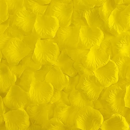 ARTIFIPLANT Separated 1000 PCS Artificial Yellow Rose Petals for Romantic Night,Faux Yellow Flower Petals for Flower Girl Weddings Party Romantic Decoration(Ready-to-use)