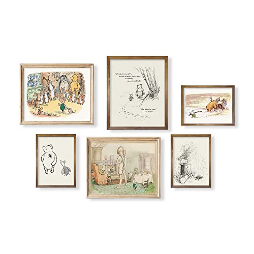 Image of Vintage Hundred Acre Wood Poster - You Are Braver Than You Think - Winnie The Pooh Nursery Wall Art - Toddler Room Decor - Gifts for Winnie Fans Lover - Motivational Quote for Kids Little Boys Bedroom