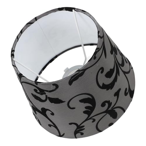UTHCLO Pantalla de Lámpara de Tela Estampado Floral, Tipo Barril, Tamaño Mediano, Color Beige, para Lámpara de Mesa y Pared, Accesorio de Repuesto para Iluminación de Dormitorio y Salón