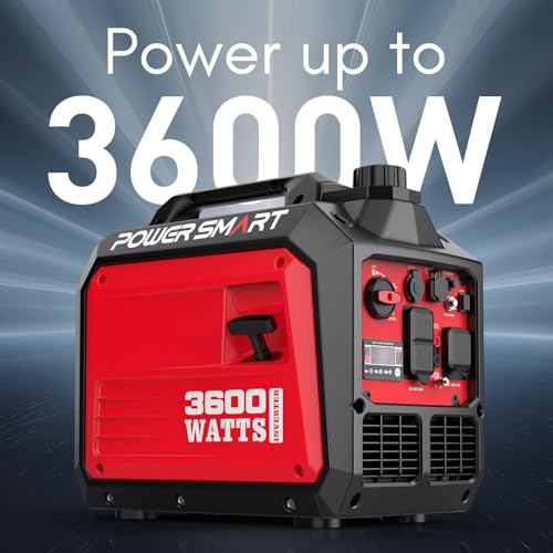 PowerSmart 3600 Watt Gas Powered Portable Inverter Generator, Super Quiet RV Ready 30A Outlet, Parallel Capable, Generators for Home Backup Emergency Use Camping, EPA Compliant - Image 4