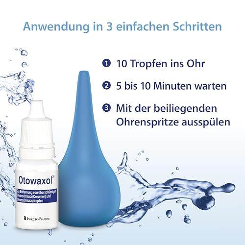 OTOWAXOL Kombi-Packung mit Ohrenspritze, 10 ml – Ohrenschmalz Entferner | Ohrentropfen zur sanften Ohrenreinigung | Ohrenreiniger für Erwachsene & Kinder – Ohrenschmalz entfernen leicht gemacht