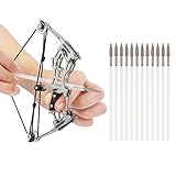 Archery Mini Compound Bow and Arrow Set Mini Pocket Bow Survival Bow Right Left Hand for Target Shooting Practice (6' with 12 Arrow)