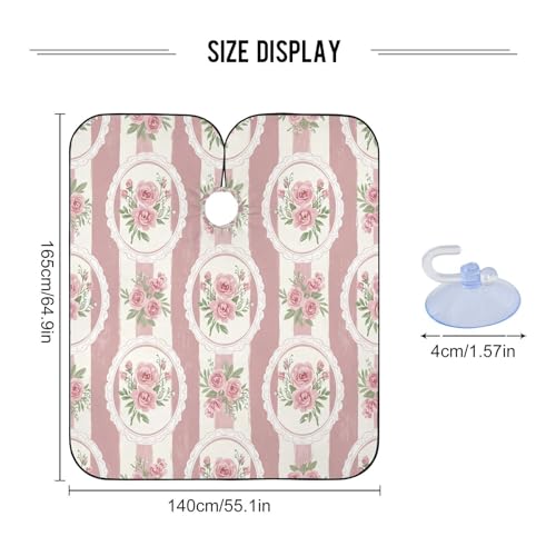 Capa de barbería impermeable Kigai con flores rosas miniatura 3
