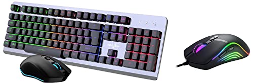Image of Redgear GC-100 Keyboard-Mouse Combo with 3 Mixed LEDs, Windows Keylock & F-15 Wired Optical Gaming Mouse with Running RGB LEDs, 5 Million Durable Click Switches and Upto 6400 dpi for PC Gamers