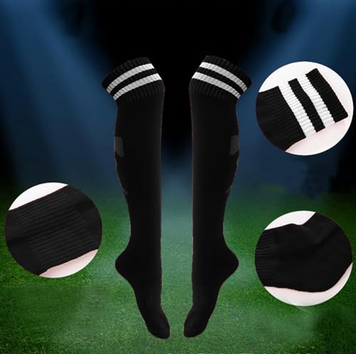 6 Pairs Kids Soccer Socks Stretchy Knee High Tube Football Athletic Team Socks for Boys Girls (4-12 Years Old)4