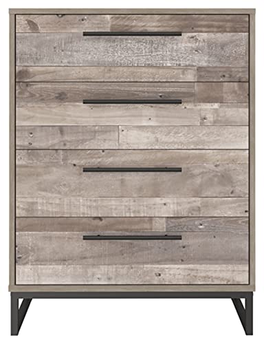 Signature Design by Ashley Neilsville Industrial 4 Drawer Chest of Drawers, Whitewash - Image 8