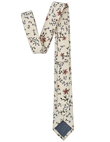 Image of Kebocis Mens Skinny Cotton Floral Tie for Men