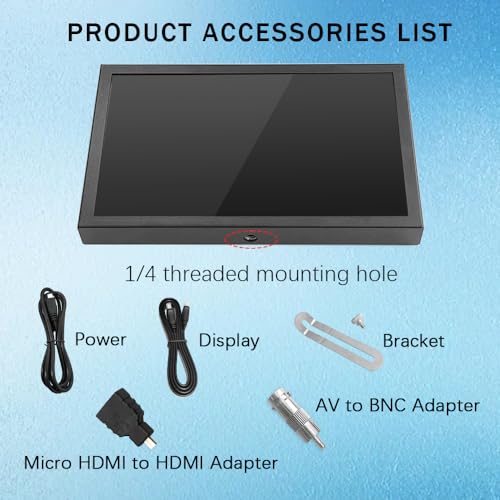 Image of 7 Inch Mini Monitor HDMI, Portable Vga Monitor with AV BNC 1024x600 LCD Screen with Built-in Speakers,IPS Multi-Function Small Display for Raspberry Pi PC /TV /DVD /CVBS