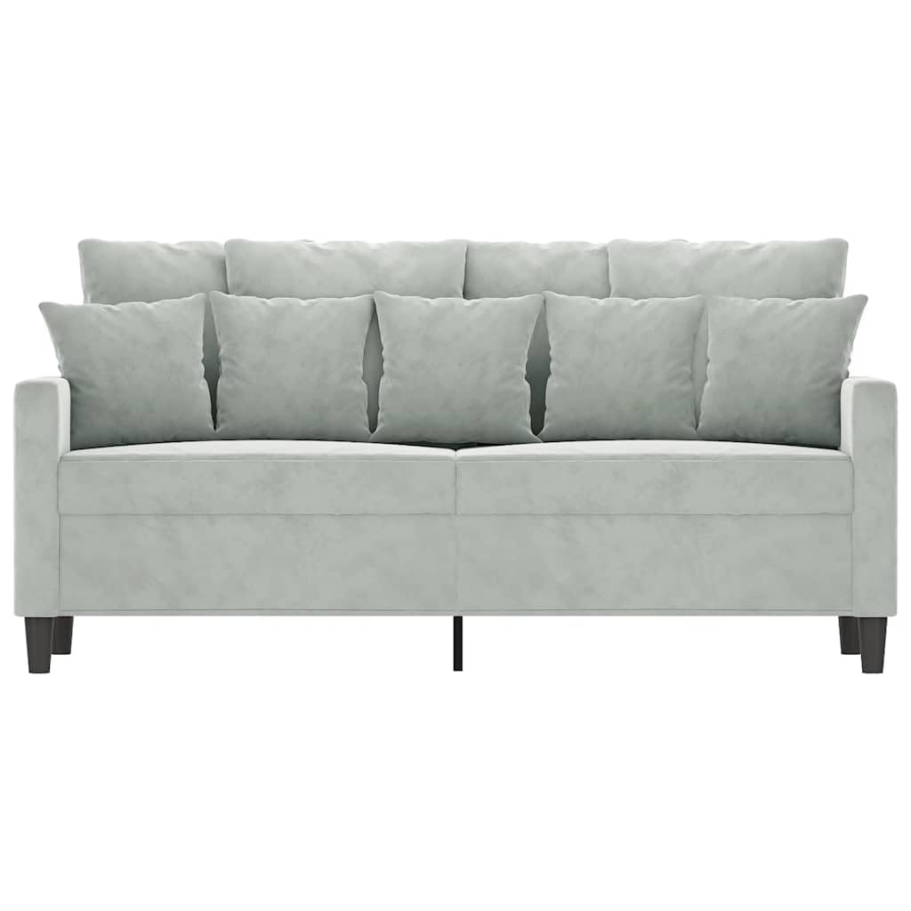 vidaXL Sofá de 2 Plazas, Asiento con Reposabrazos Respaldo, Sillón de Descanso Relax Televisión, Sofá Tapizado para Salón, Tela Gris Claro