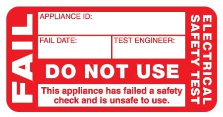 Electrical Safety Test Passed Labels - 50mm x 25mm - Price per Pack of 121 Passed Labels + 11 Free Fail Labels (P/NO. 7828107CTL) - Image 2